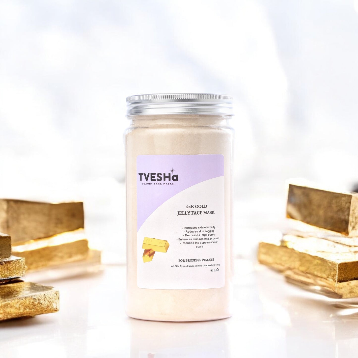 PROFESSIONAL SIZE JAR - 24K GOLD JELLY FACE MASK - 600g