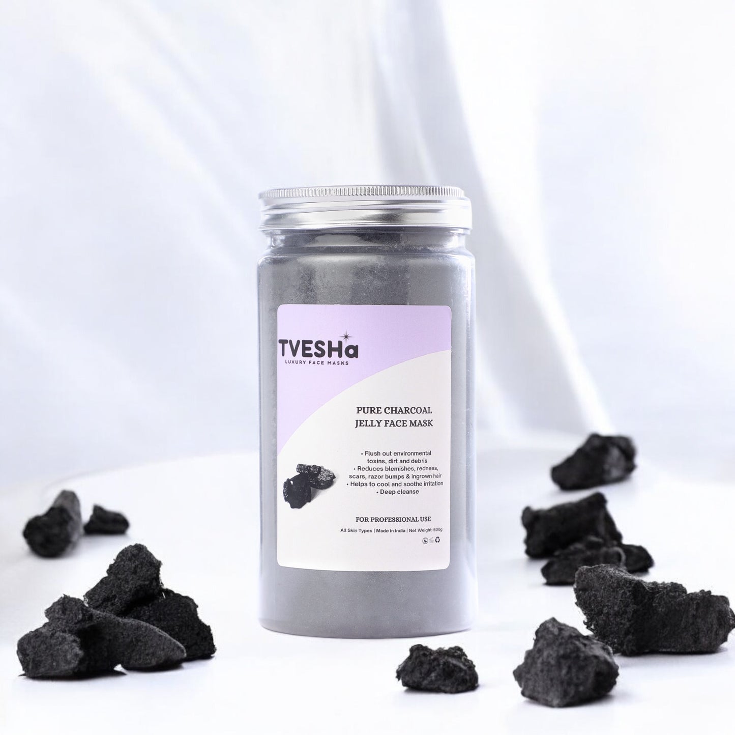 PROFESSIONAL SIZE JAR - PURE CHARCOAL JELLY FACE MASK - 600g